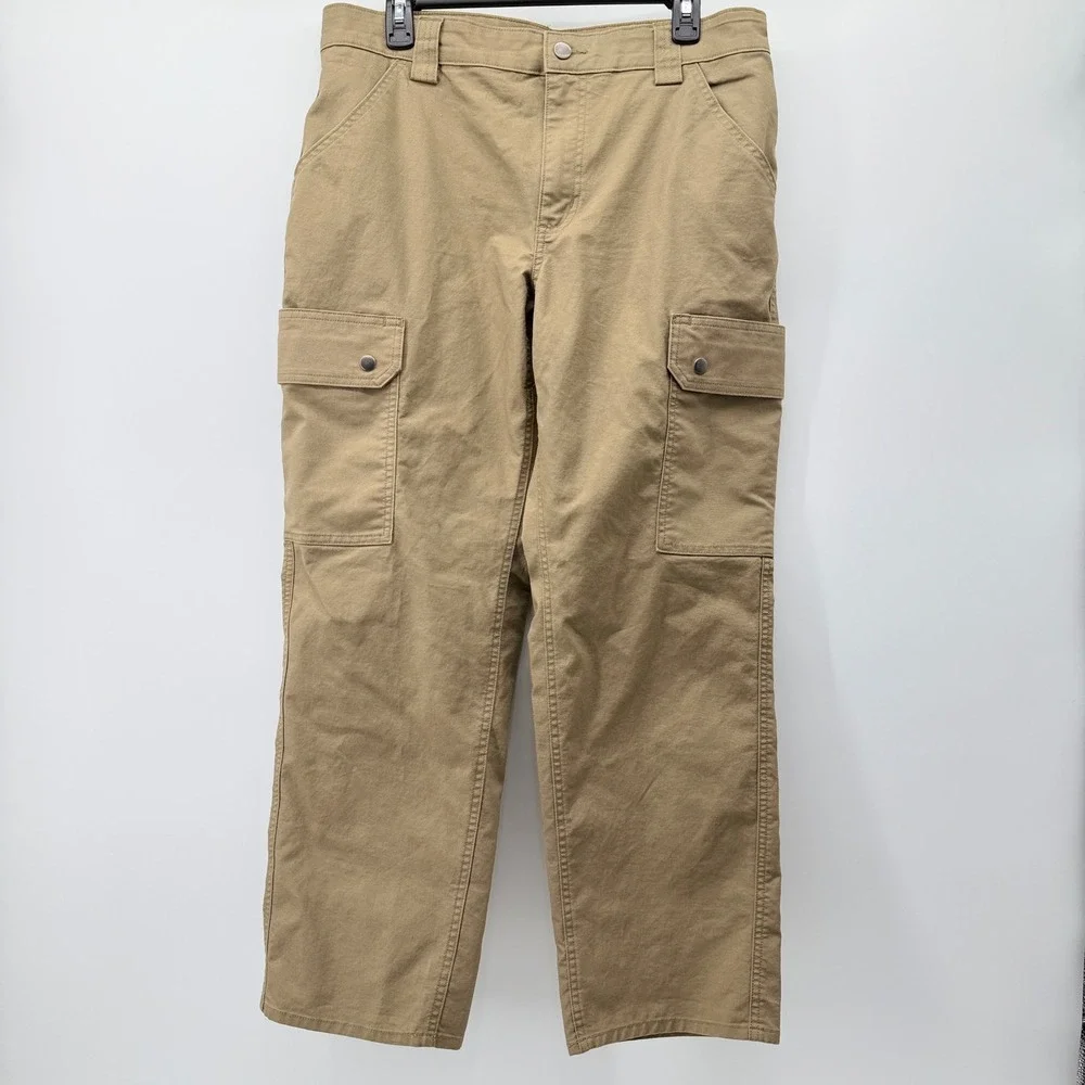 Duluth Trading Co 40 Grit Men 34x30 Khaki Tan Standard Fit Cargo Work Pants